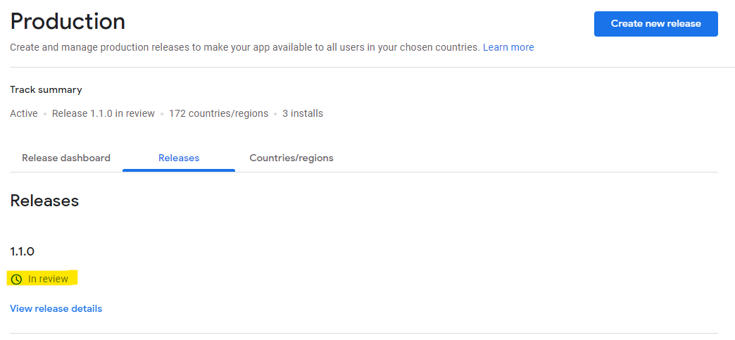 App release being reviewed