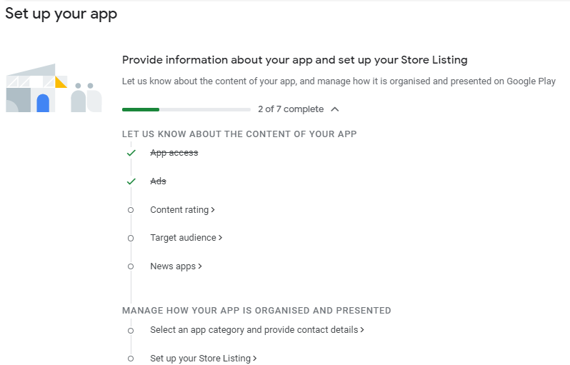 App setup checklist