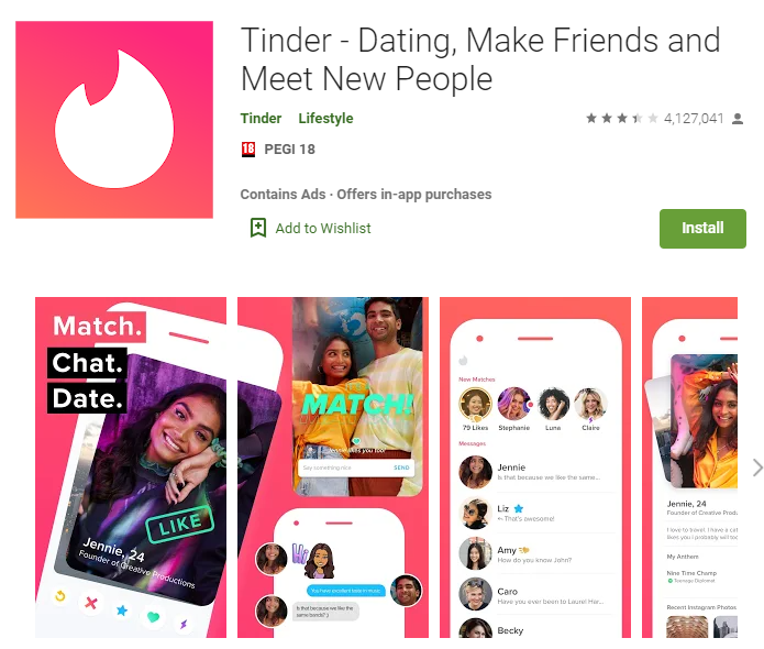 Tinder app store presence