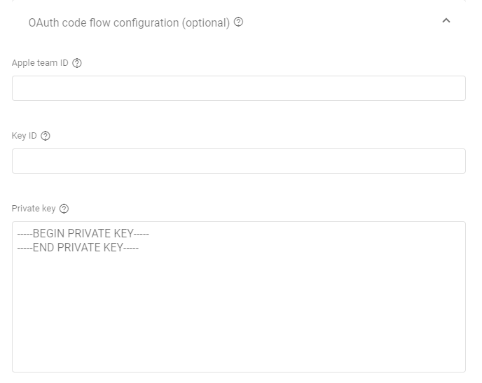 Firebase Apple authentication provider configuration