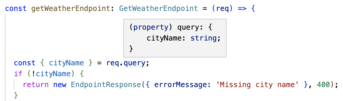 Request query type inferring on the server side