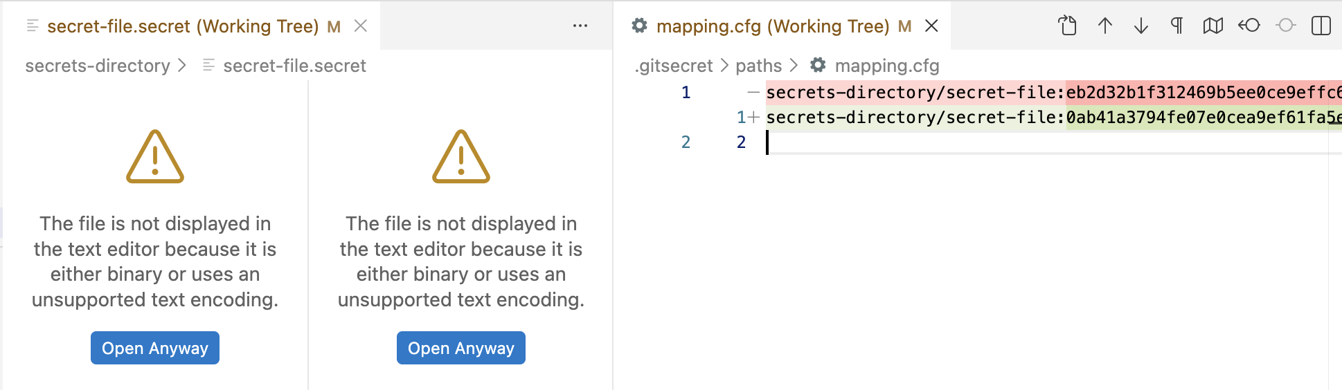 Workspace changes after updating a secret