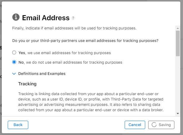 App data type form