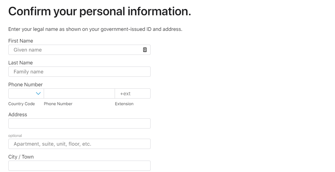 Apple developer program personal information