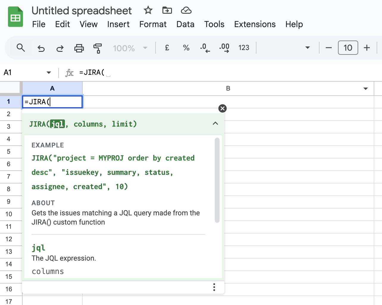 JIRA function description