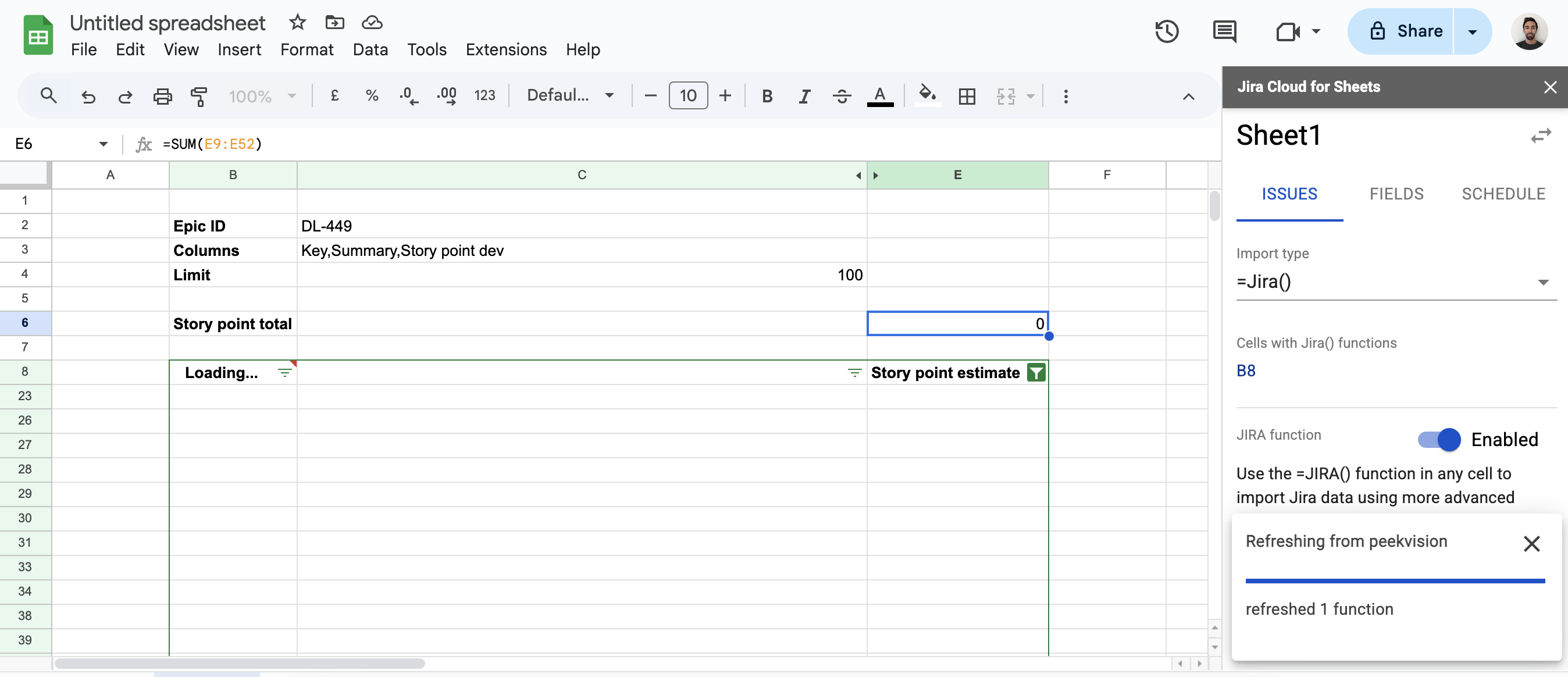 Refreshing the issues list while keeping existing rows