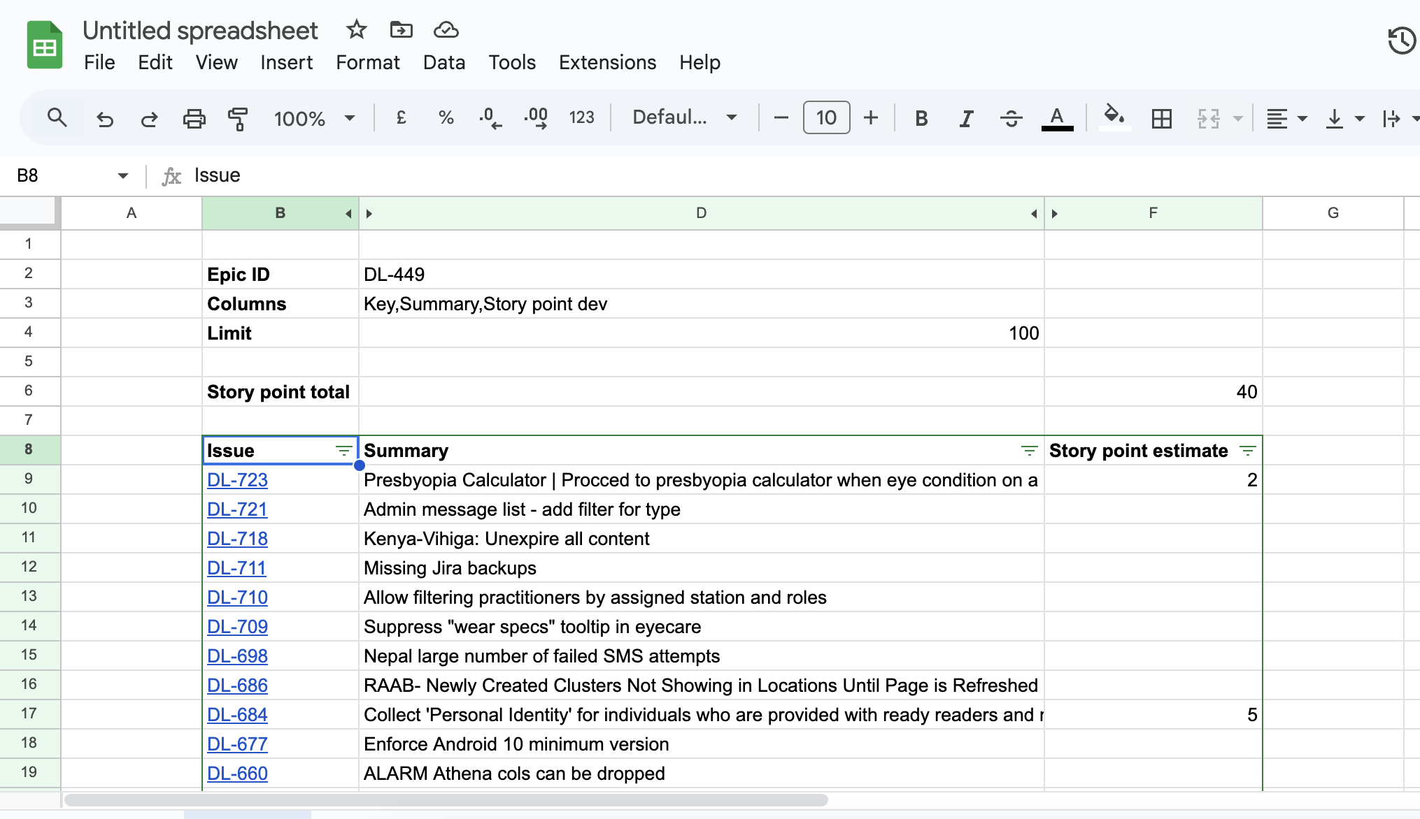 Hiding the Key column from the JIRA query