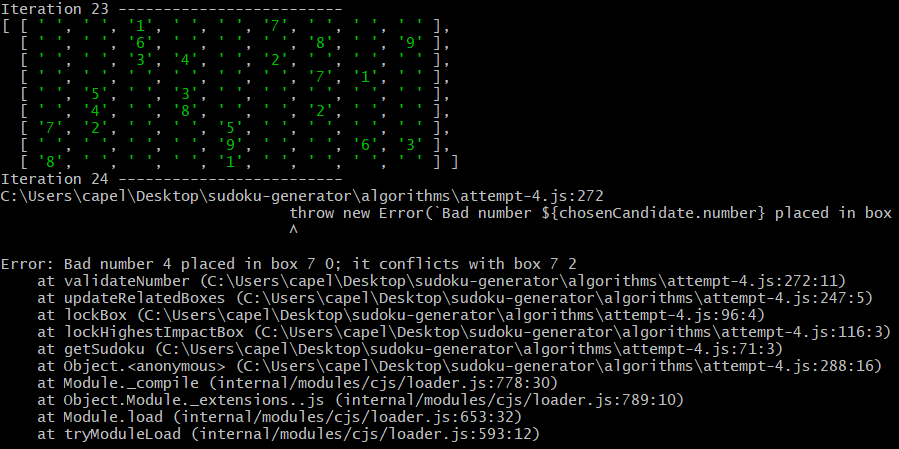 Command line generation error