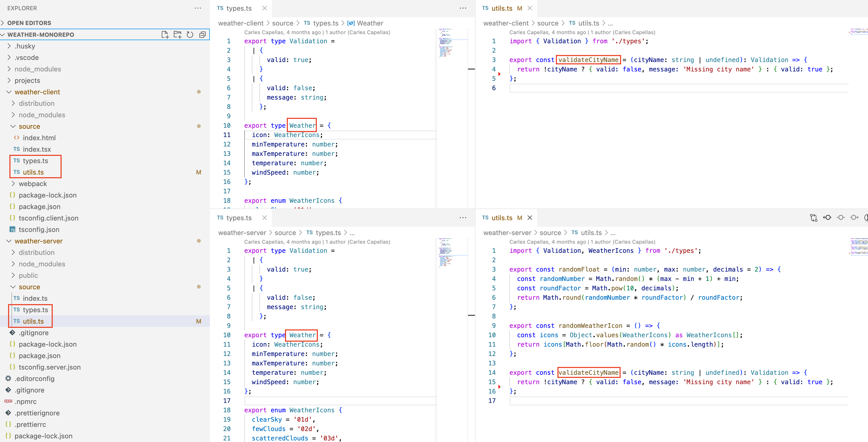 Sample duplicated code in Weather Now